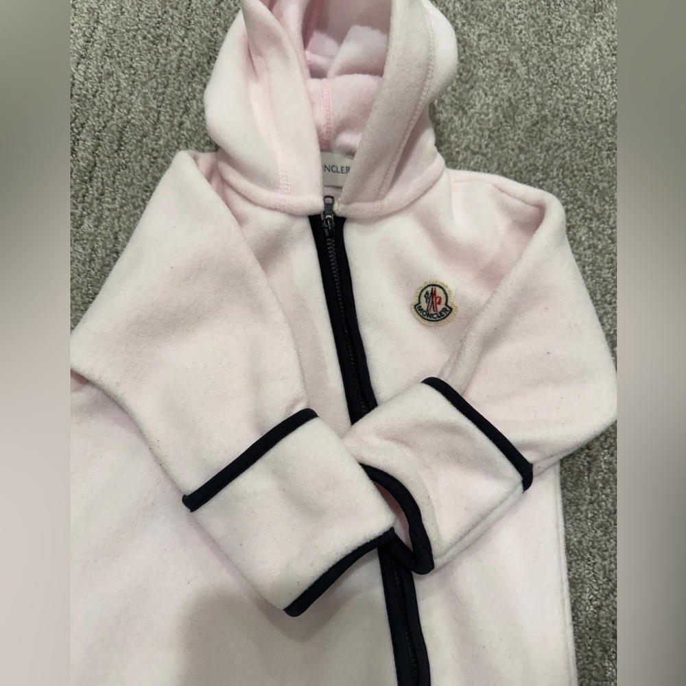 Moncler Light Pink Baby Fleece Zip Up - Picture 3 of 7